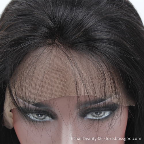 HC Factory Wholesale Unprocessed Raw Indian Human Lace Wig Virgin Straight Human Hair Full Lace Wigs
